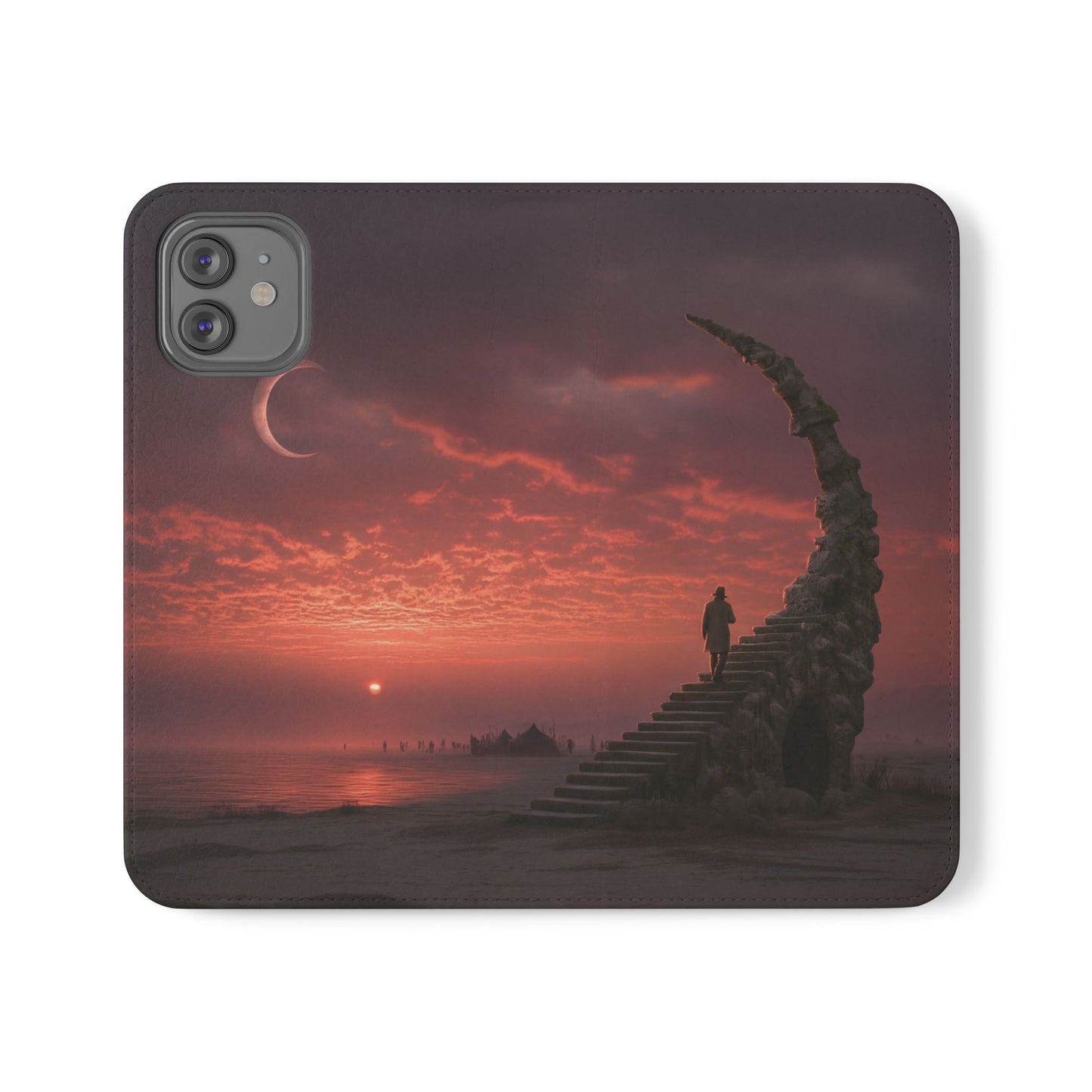 Twilight Sentinel Flip Cases – Moonlit Stairway to the Horizon