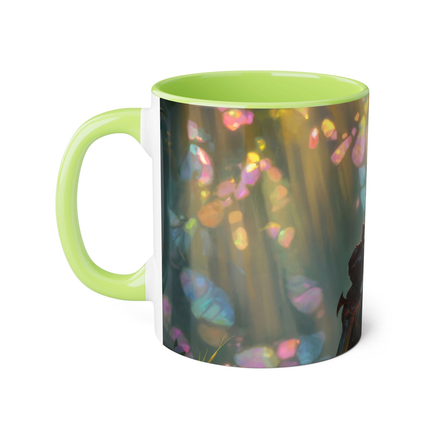 Sentinel Knight Accent Mugs, 11oz – Prism-Lit Forest Prayer Scene