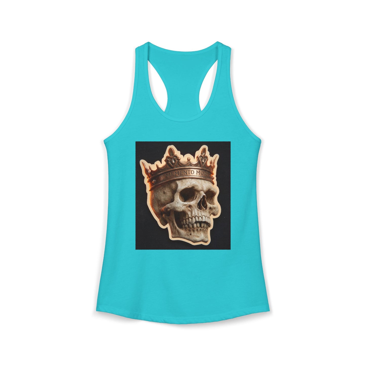 Crowning Skull Tank – Memento Mori Racerback with Weathered Bone Detail