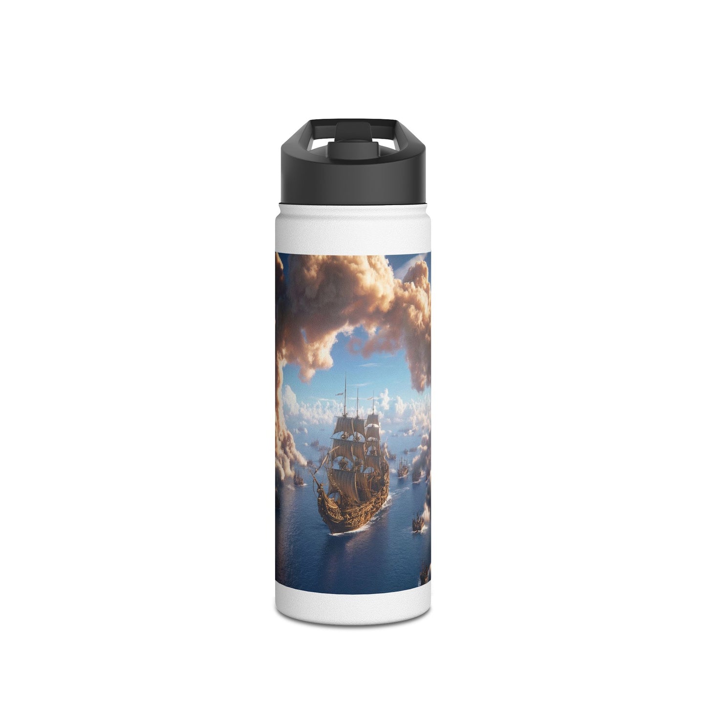 Celestial Fleet Stainless Steel Water Bottle, Standard Lid – Dawn’s Archway at Sea