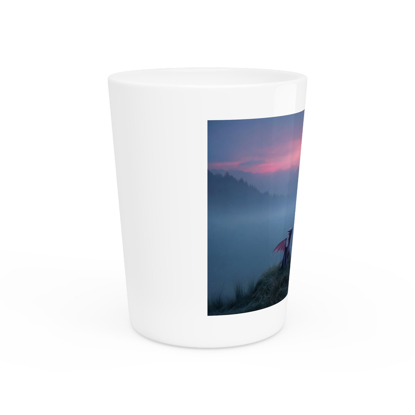 Misty Peak Sentinel – Small Glass with Dragon Companion