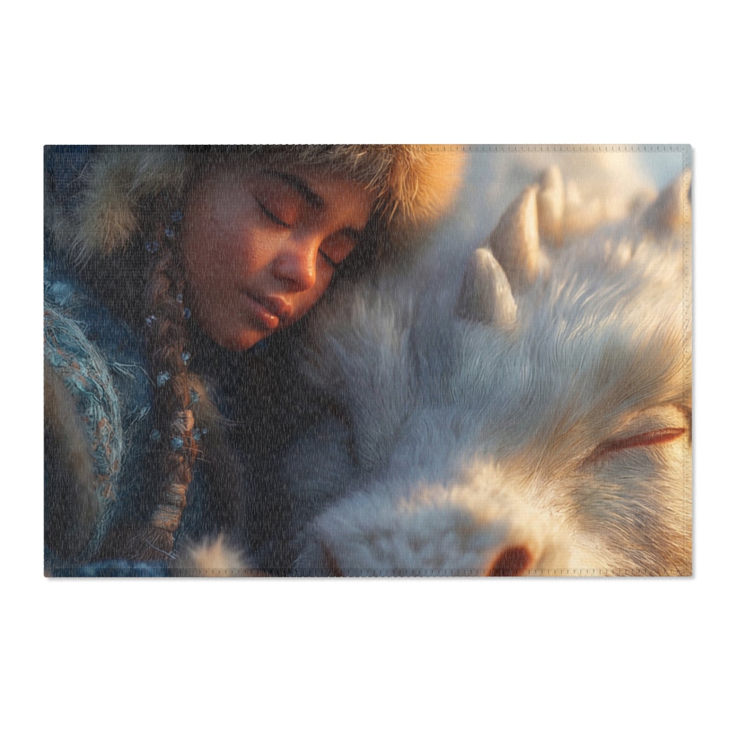 Snowbound Sentinel Area Rug – Whispering Frost and Warmth