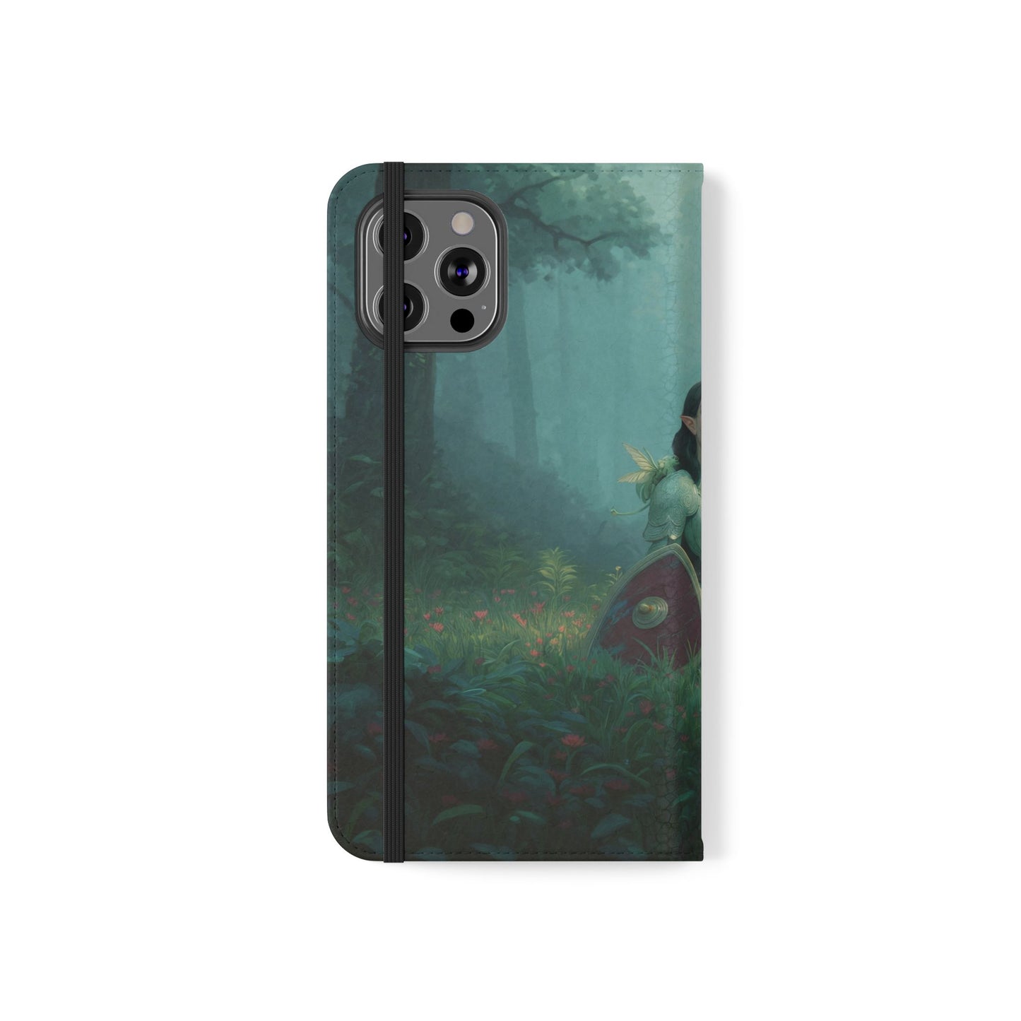 Woodland Sentinel Flip Cases – Green Knight in Misty Grove