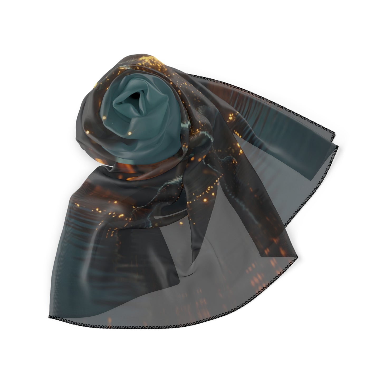 Celestial Cat Poly Scarf – Starlight Walk Through Ancient Sands