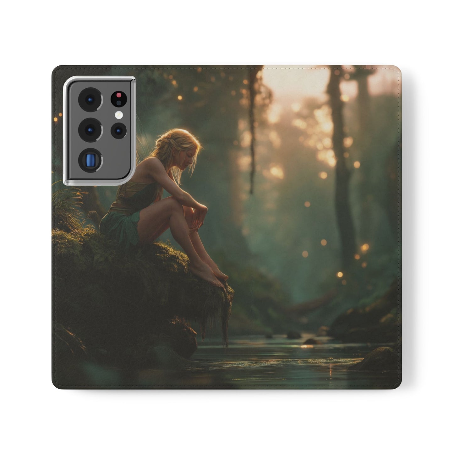 Mossy Bank Fairy Flip Cases – Golden Hour Sentinel Portrait
