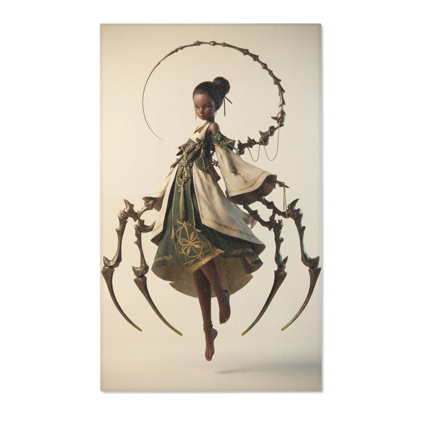 Spider Sentinel Area Rug – Moonlit Silk and Iron Arachnid
