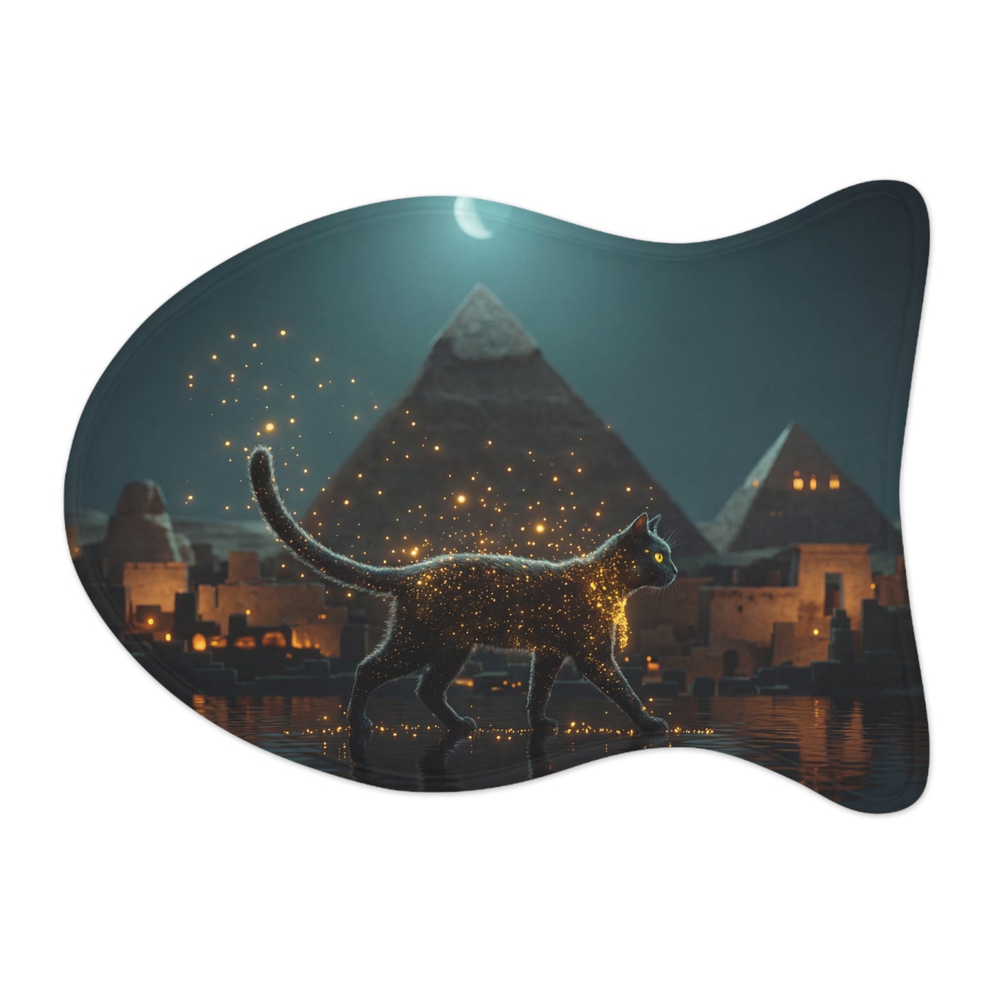 Pharaoh’s Guardian Pet Feeding Mats – Golden Sands and Pyramids