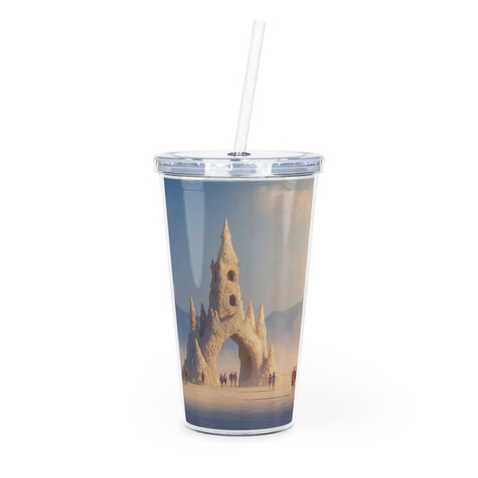 Desert Cathedral Tumbler with Straw – Sunlit Sandscape Sanctuary