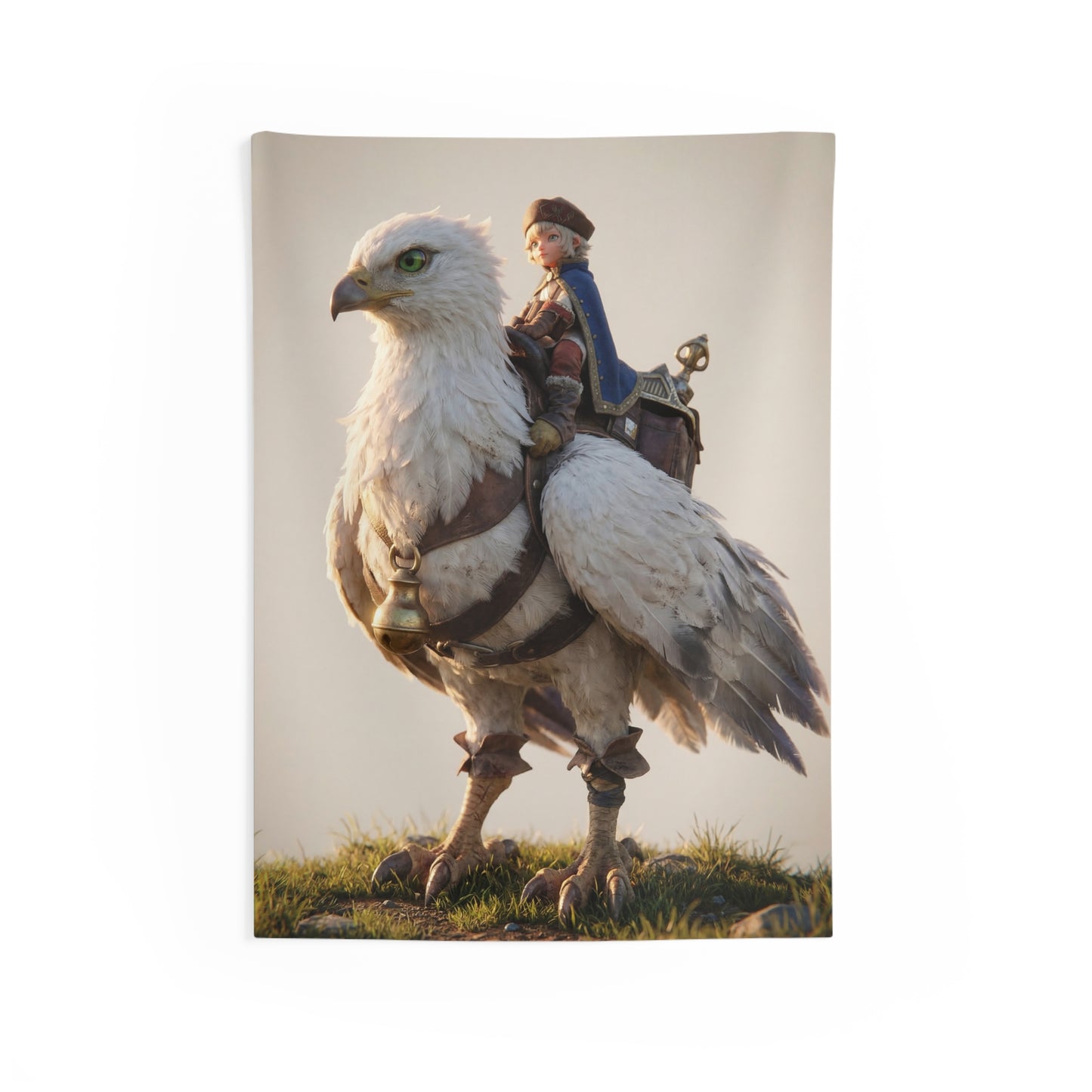 White Eagle Rider Indoor Wall Tapestries – Sunset Skybound Companion
