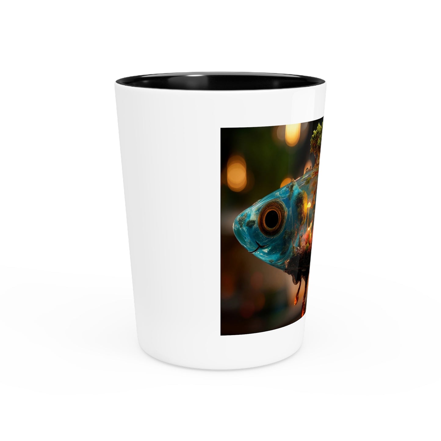 Forest Within Fish Shot Glass – Bioluminescent Underwater Sanctuary