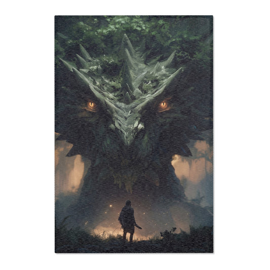 Ancient Dragon Sentinel Area Rugs – Forest Guardian Twilight