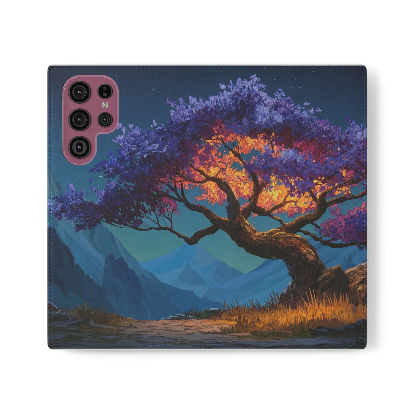 Violet Flame Tree Flip Cases – Twilight Mountain Glow Case
