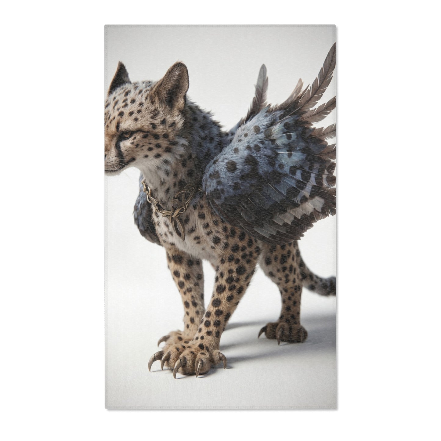 Winged Cheetah Area Rugs – Shadowed Feathered Feline Grace