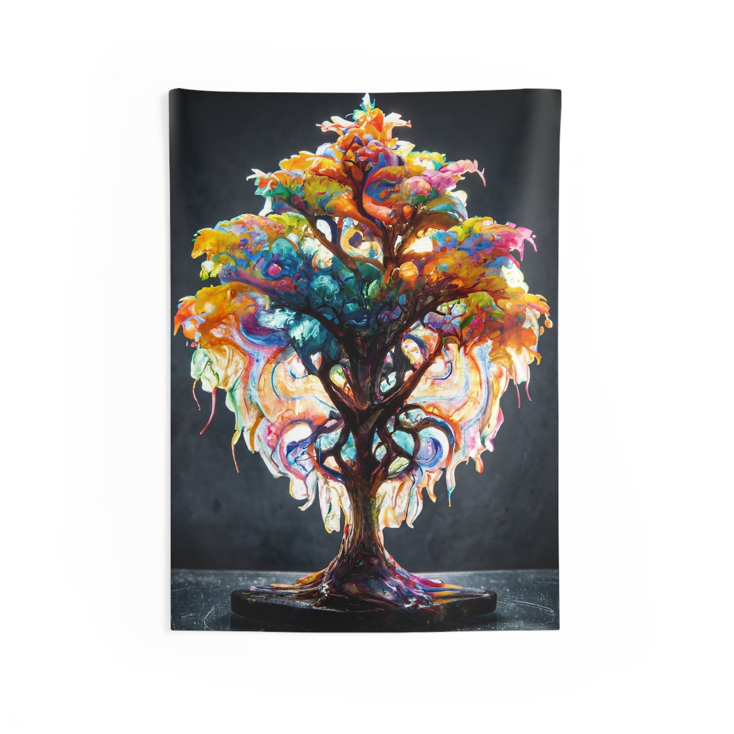 Chromatic Life Tree Indoor Wall Tapestries – A Living Rainbow in Your Space