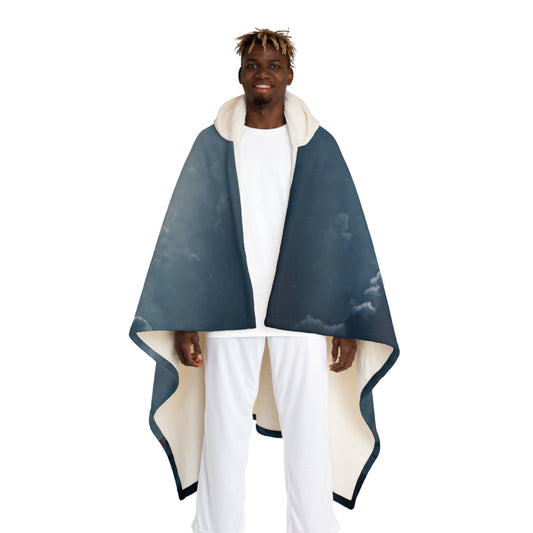 Midnight Sleigh Ride Hooded Sherpa Fleece Blanket – Warmth Under a Full Moon