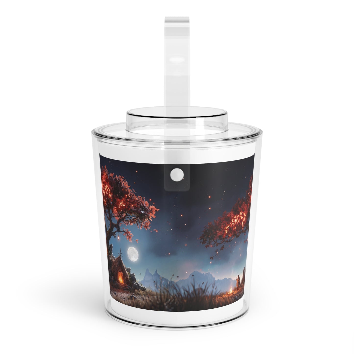 Whispering Redwood Tree Ice Bucket with Tongs – Moonlit Sanctuary Under Canopy