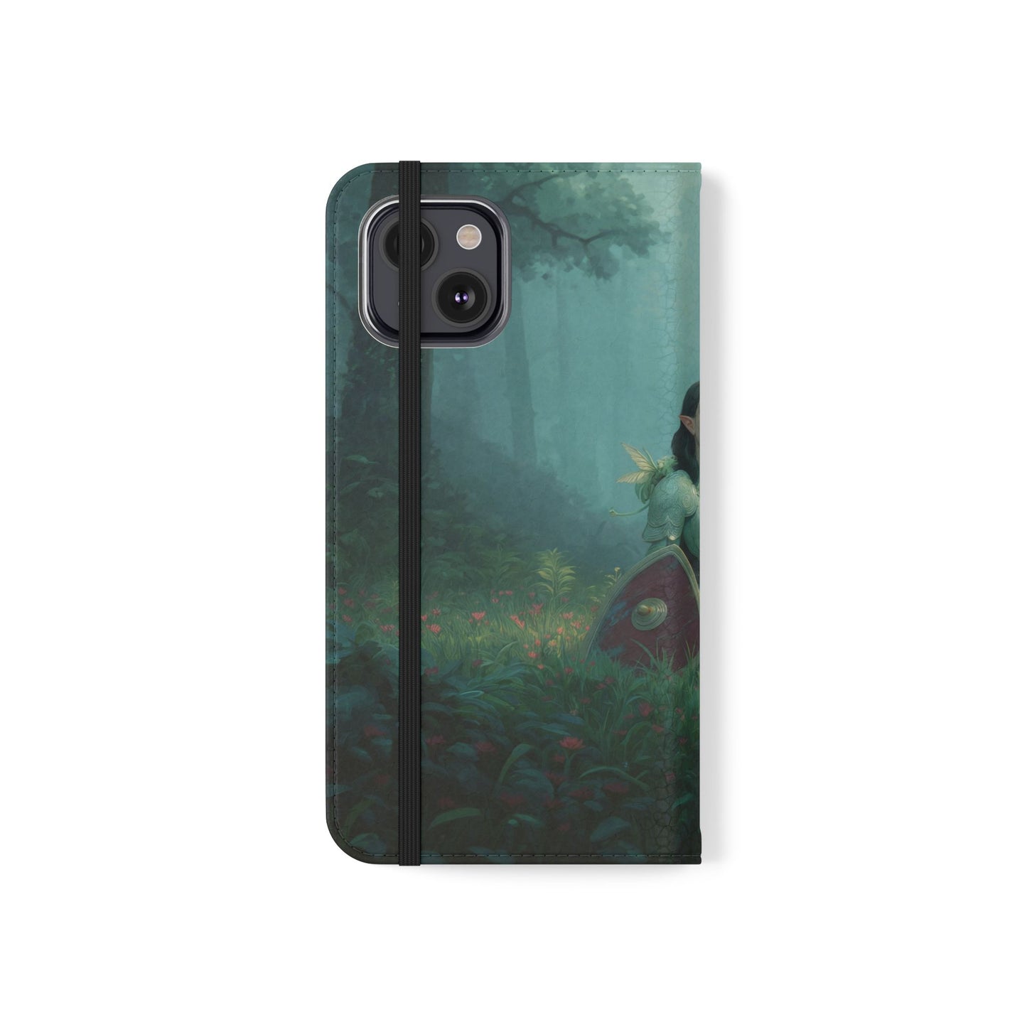 Woodland Sentinel Flip Cases – Green Knight in Misty Grove