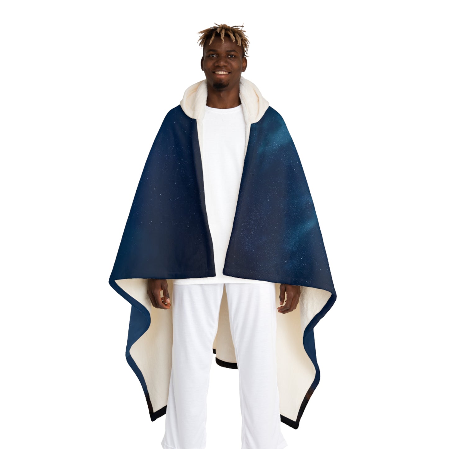 Starlit Sky Tent Hooded Sherpa Fleece Blanket – Warm Hearth Under the Milky Way