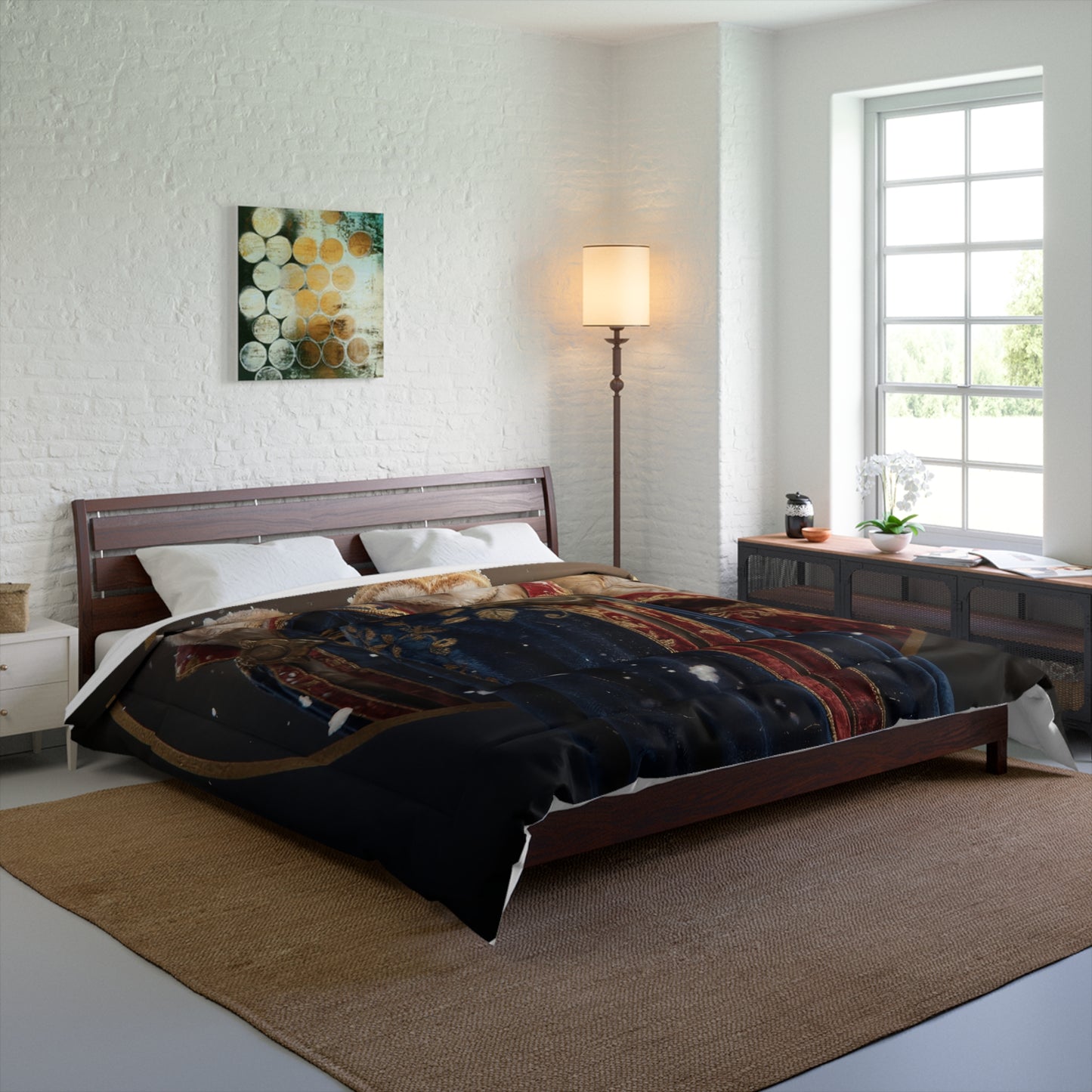 Three Wise Owls Comforter – Regal Velvet Guardians in Snowfall