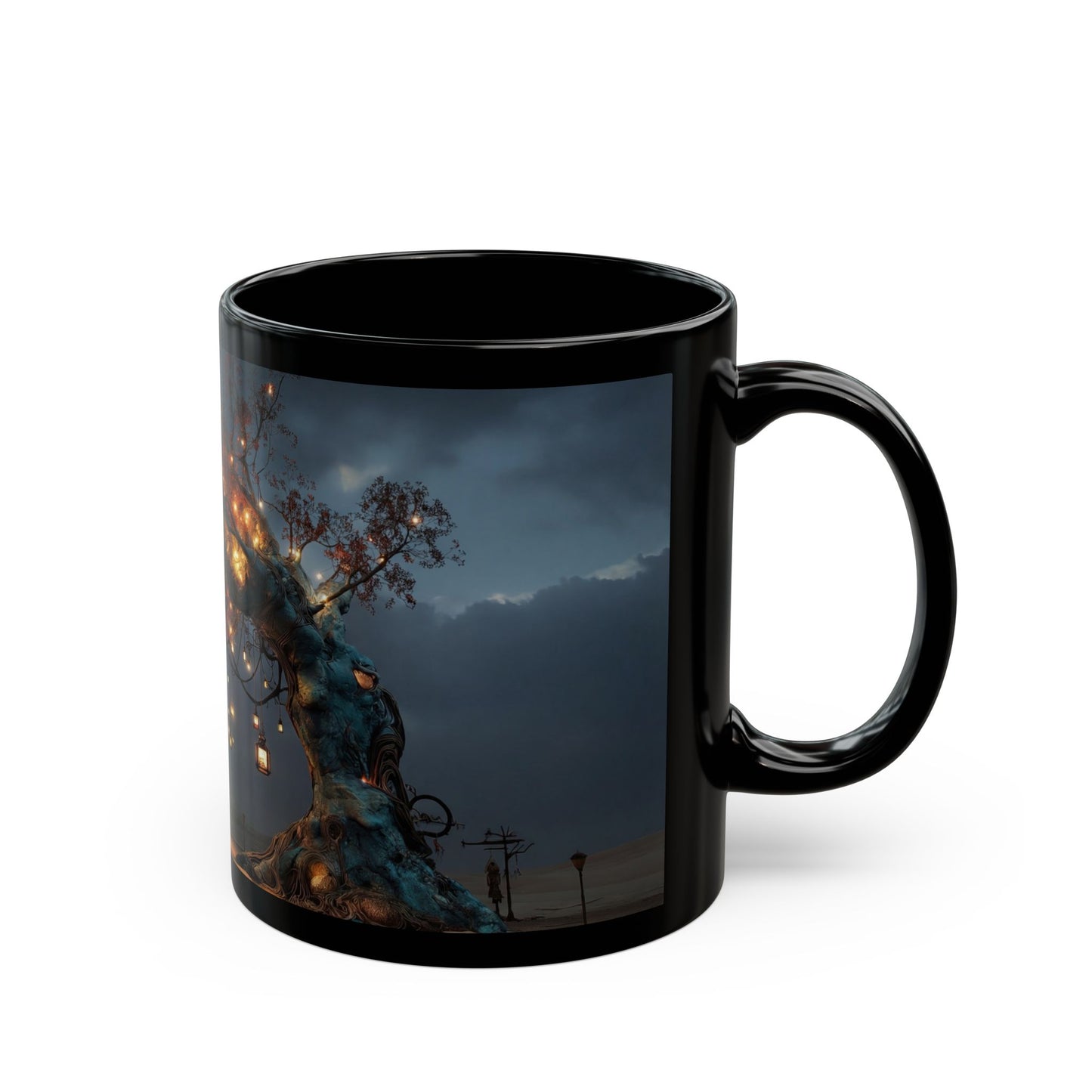 Luminous Wandering Tree Mug – Desert Oasis Nightscape