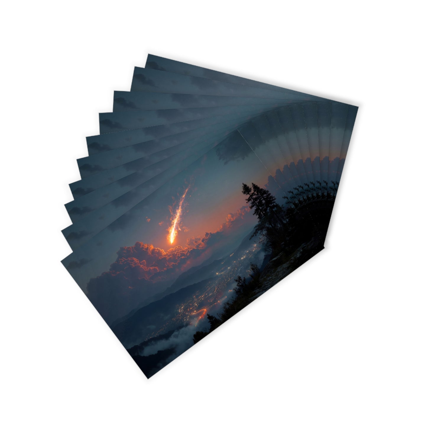 Meteor Trail Postcards (10pcs) – Twilight Mountain Observatory Scene