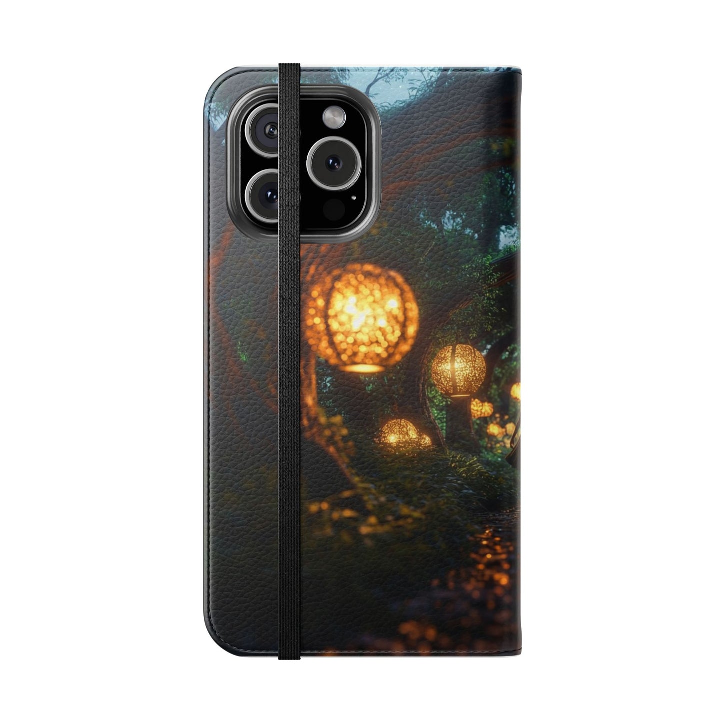 Lantern Archway Flip Cases – Girl Walking Through Forest Tunnel Art Case