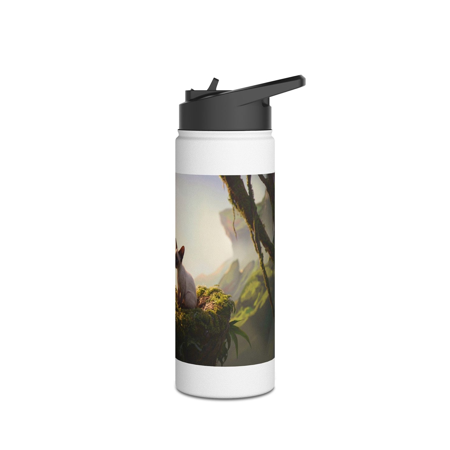 Winged Siamese Kittens Water Bottle – Sunlit Grove Whispers