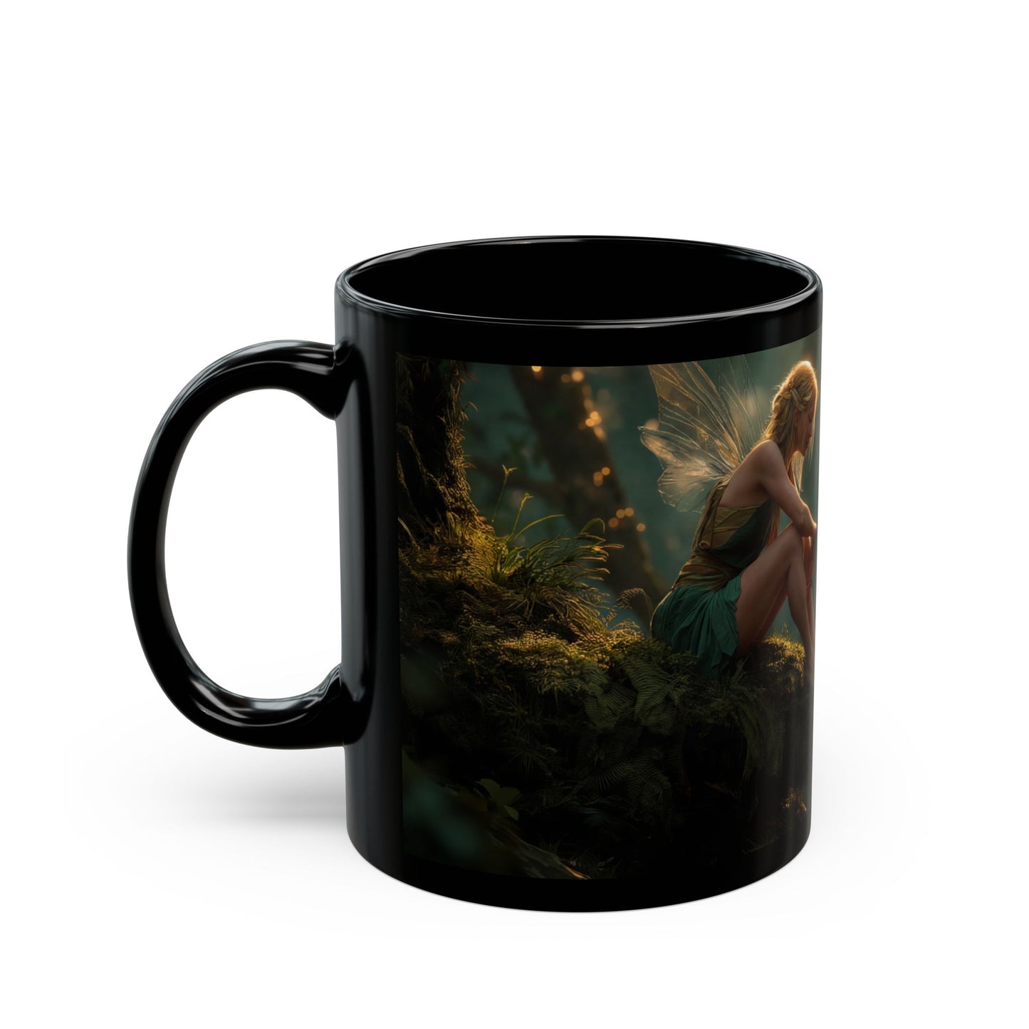 Whispering Forest Fairy Mug – Golden Hour Reflections Coffee Cup