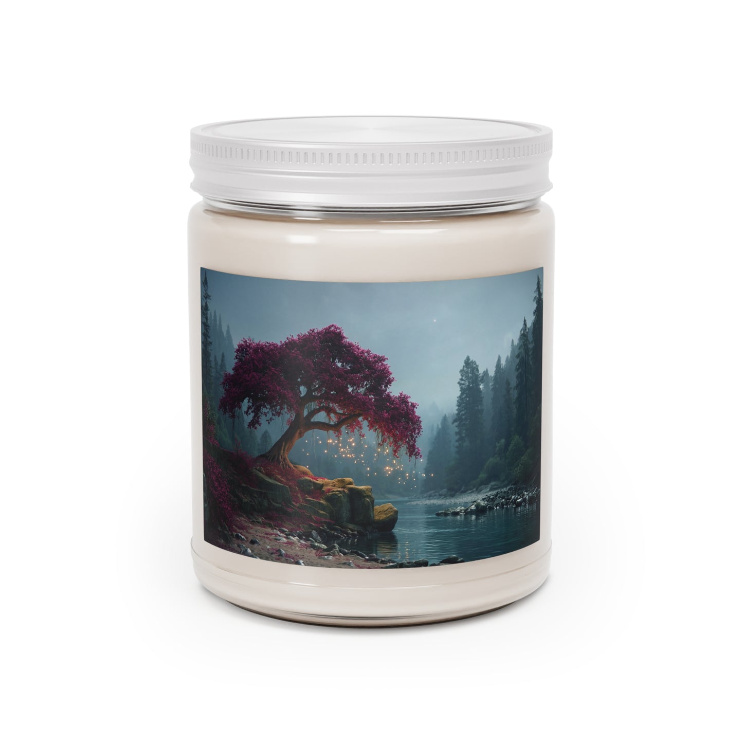 Twilight Bloom Tree Scented Soy Candles with White Lid, 9oz – Whispering Forest Glow