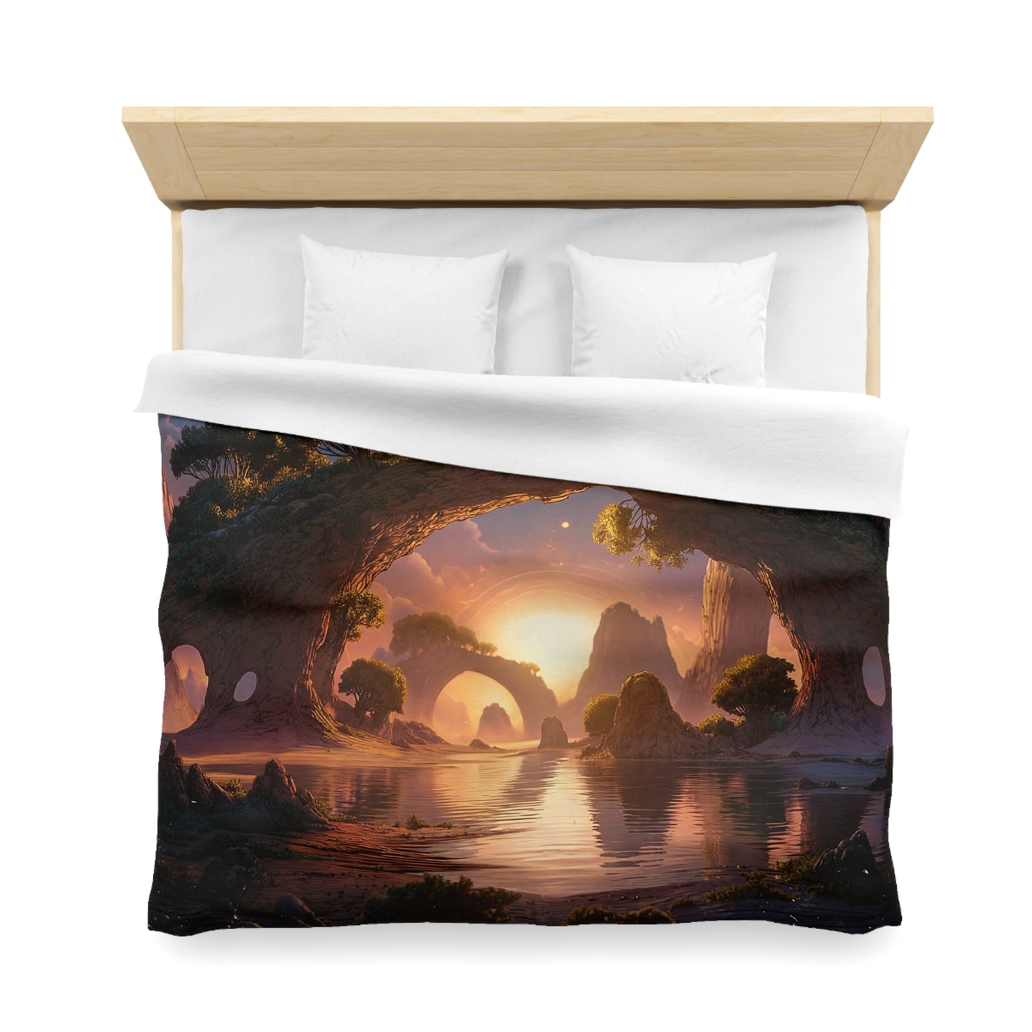 Celestial Archway Microfiber Duvet Cover – Sunset Sanctuary Dreamscape