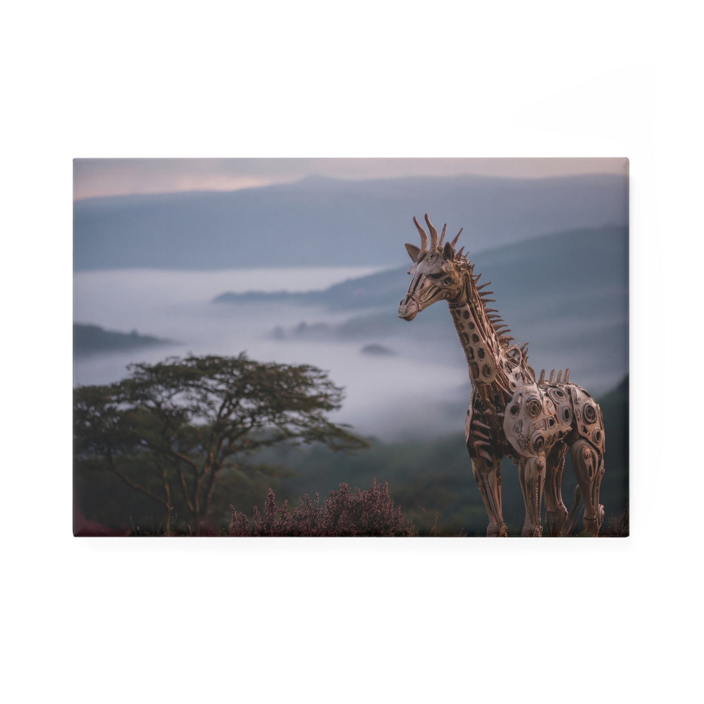 Steel Giraffe Mountain Magnet – Misty Dawn Guardian