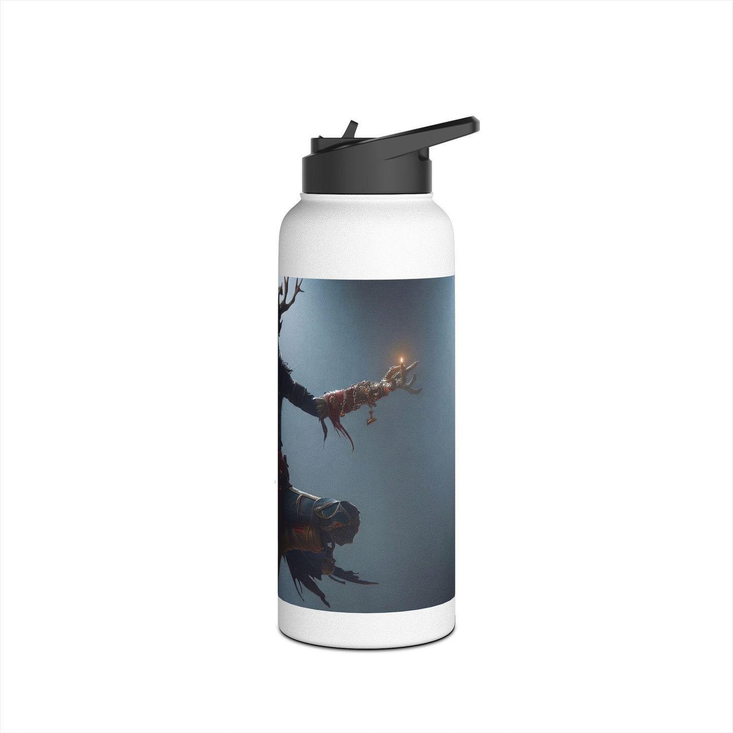 Celestial Stag Sentinel Stainless Steel Water Bottle, Standard Lid – Floating Guardian in Twilight