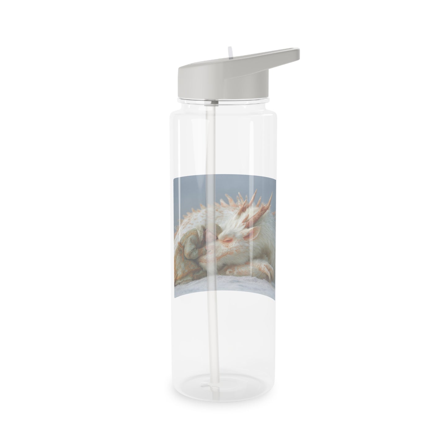 Guardian Dragon and Child Water Bottle – Snowy Embrace Fantasy Art