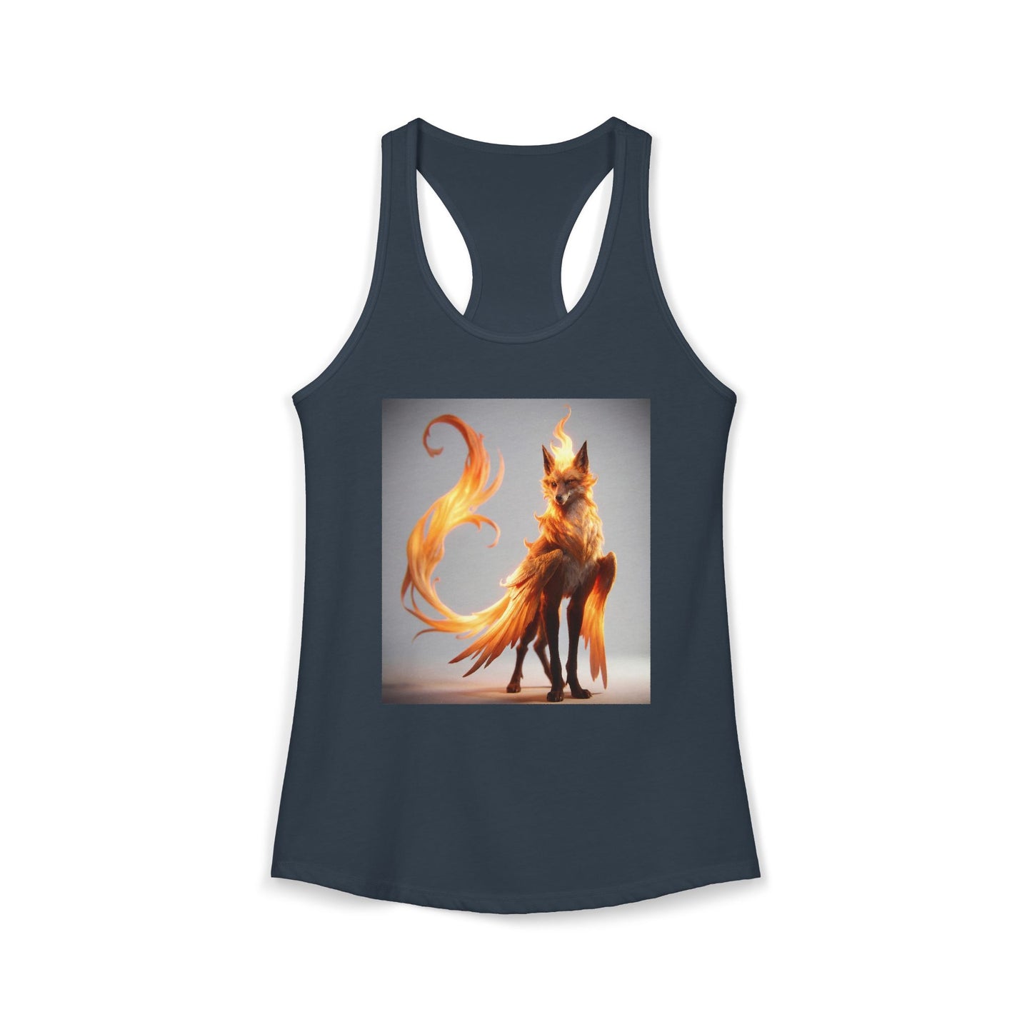 Fiery Phoenix Fox Women's Ideal Racerback Tank – Amber Flame Sentinel