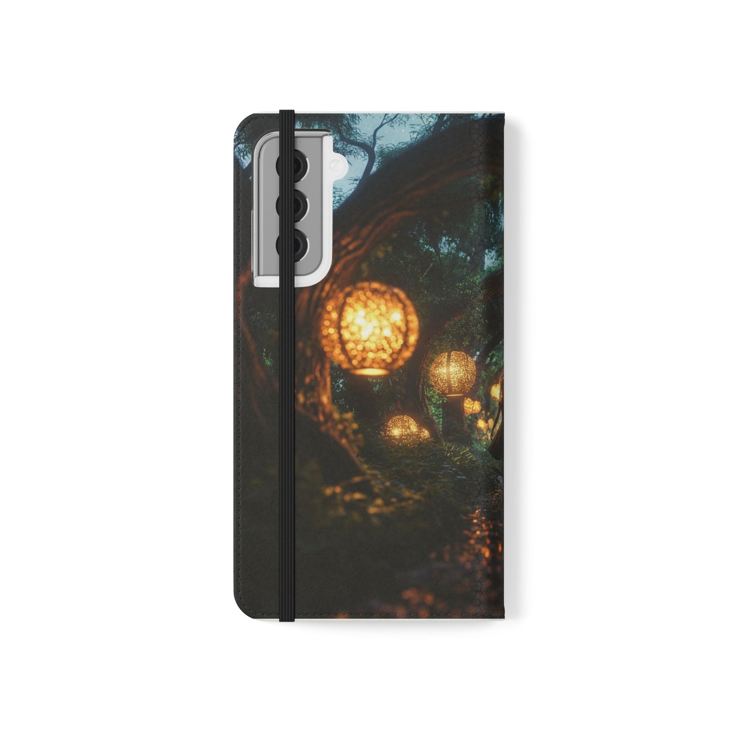Lantern Archway Flip Cases – Girl Walking Through Forest Tunnel Art Case
