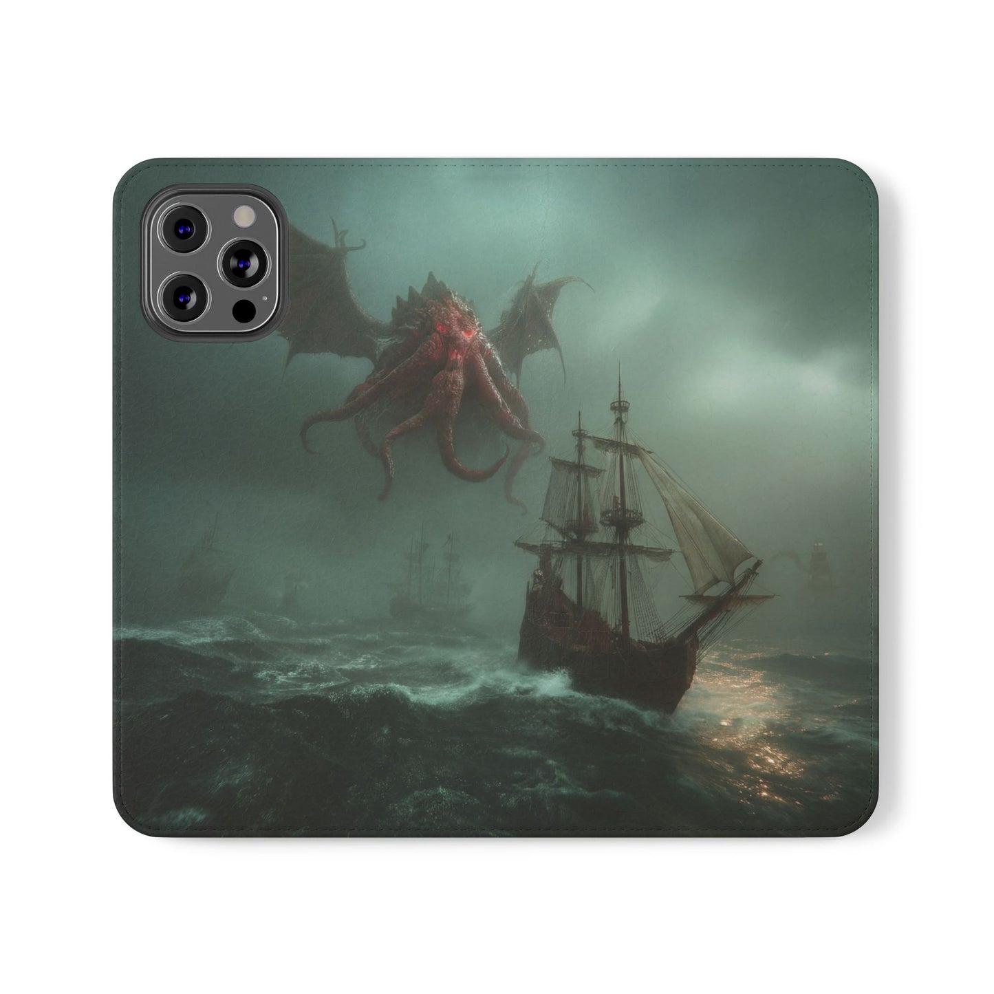 Leviathan Dragon Flip Cases – Crimson Sentinel at Sea