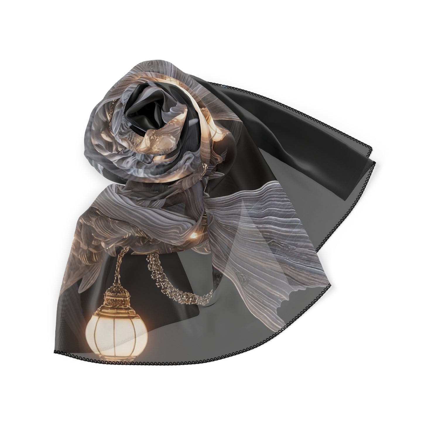 Luminescent Deep-Sea Sentinel Scarf – Chandelier Fish Dreamscape