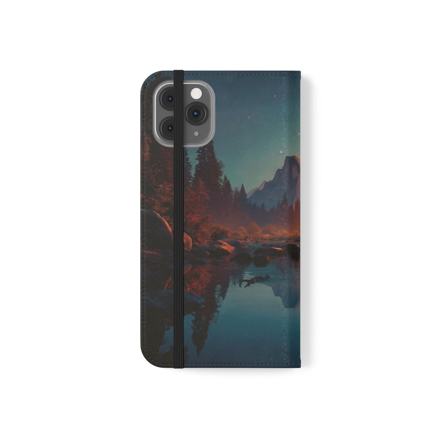 Starlit Valley Flip Cases – Twilight River and Half Dome Reflections