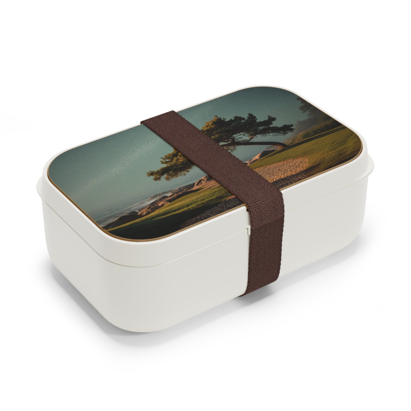 Starlit Sentinel Bento Lunch Box – Coastal Pine Under Midnight Skies