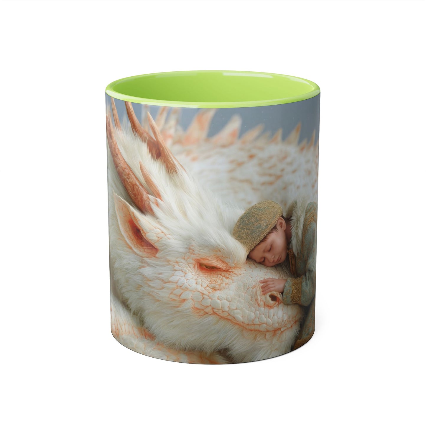 Dragon Child Accent Mugs, 11oz – Frosty Guardian Embrace