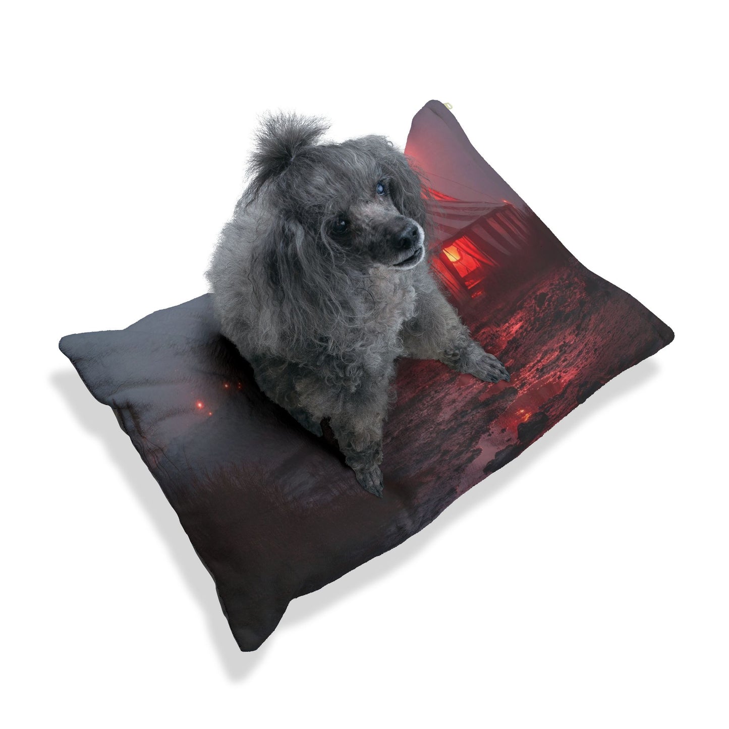 Crimson Carnival Tent Pet Bed – Twilight Wonderlands for Your Furry Companion