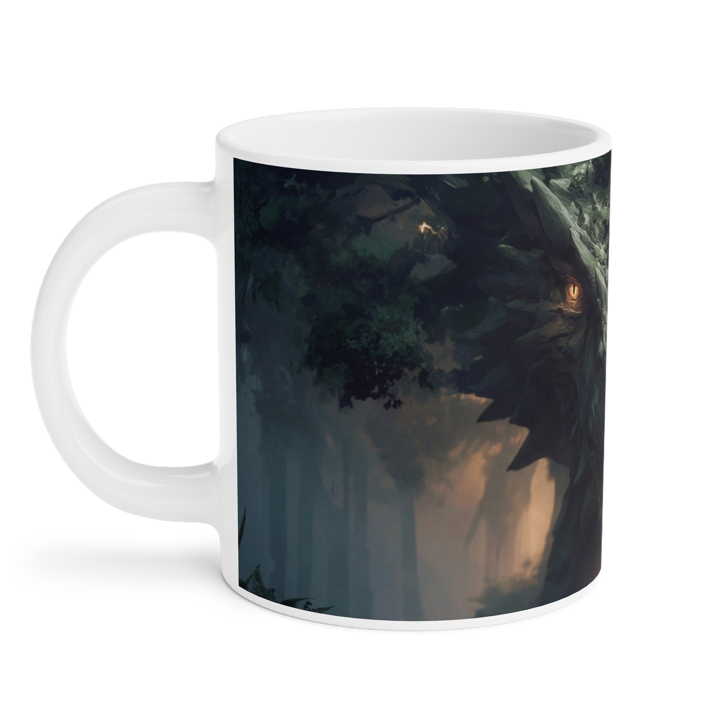 Ancient Dragon Sentinel Ceramic Mugs (11oz\15oz\20oz) – Whispers of the Verdant Throne