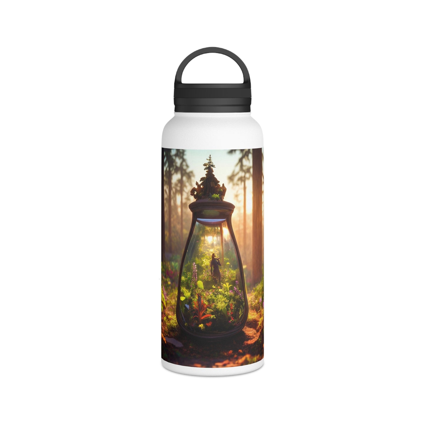 Whispering Woods Terrarium Bottle – Handle Lid – Pocket-Sized Forest Sanctuary