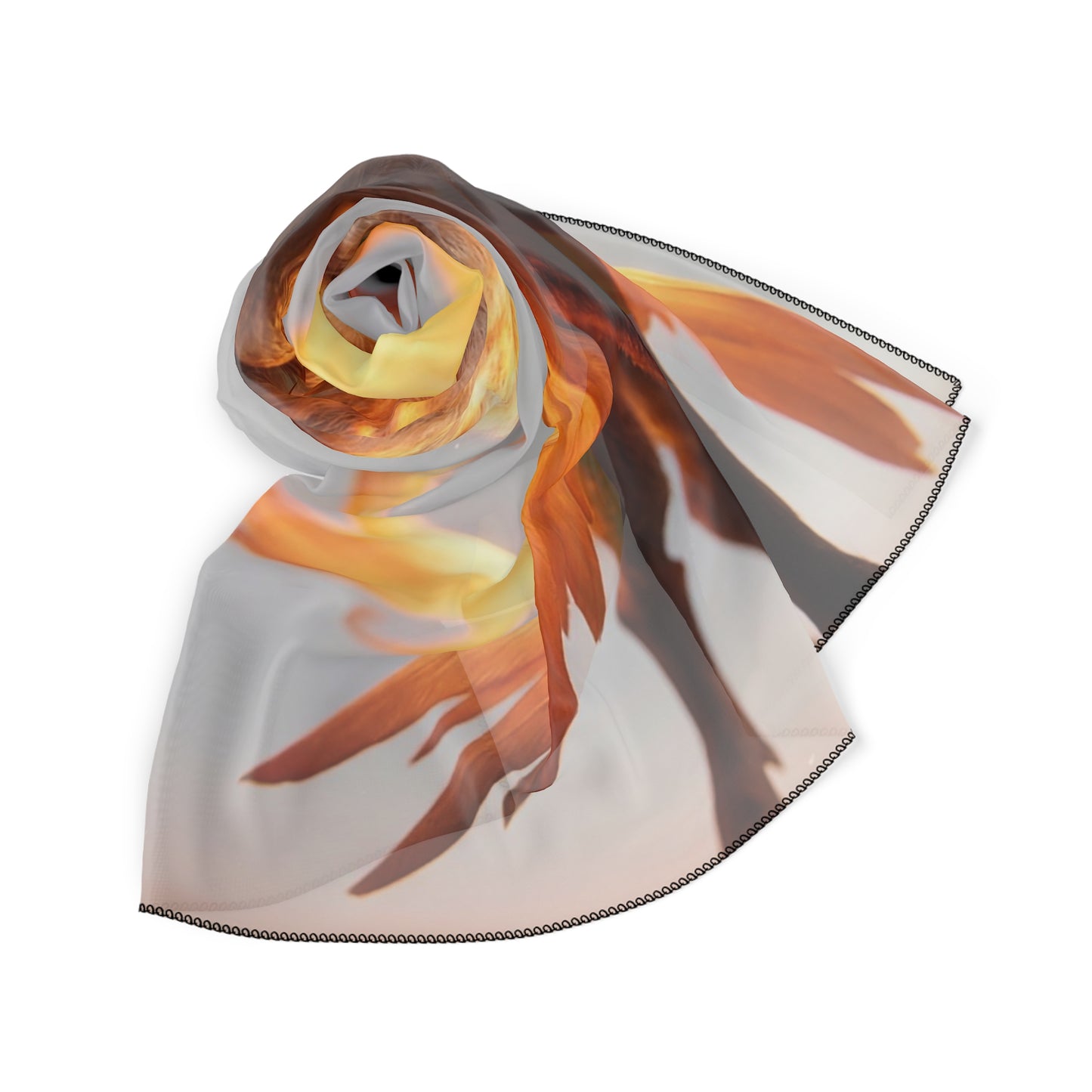 Fiery Fox Sentinel Poly Scarf – Radiant Ember Wingscape