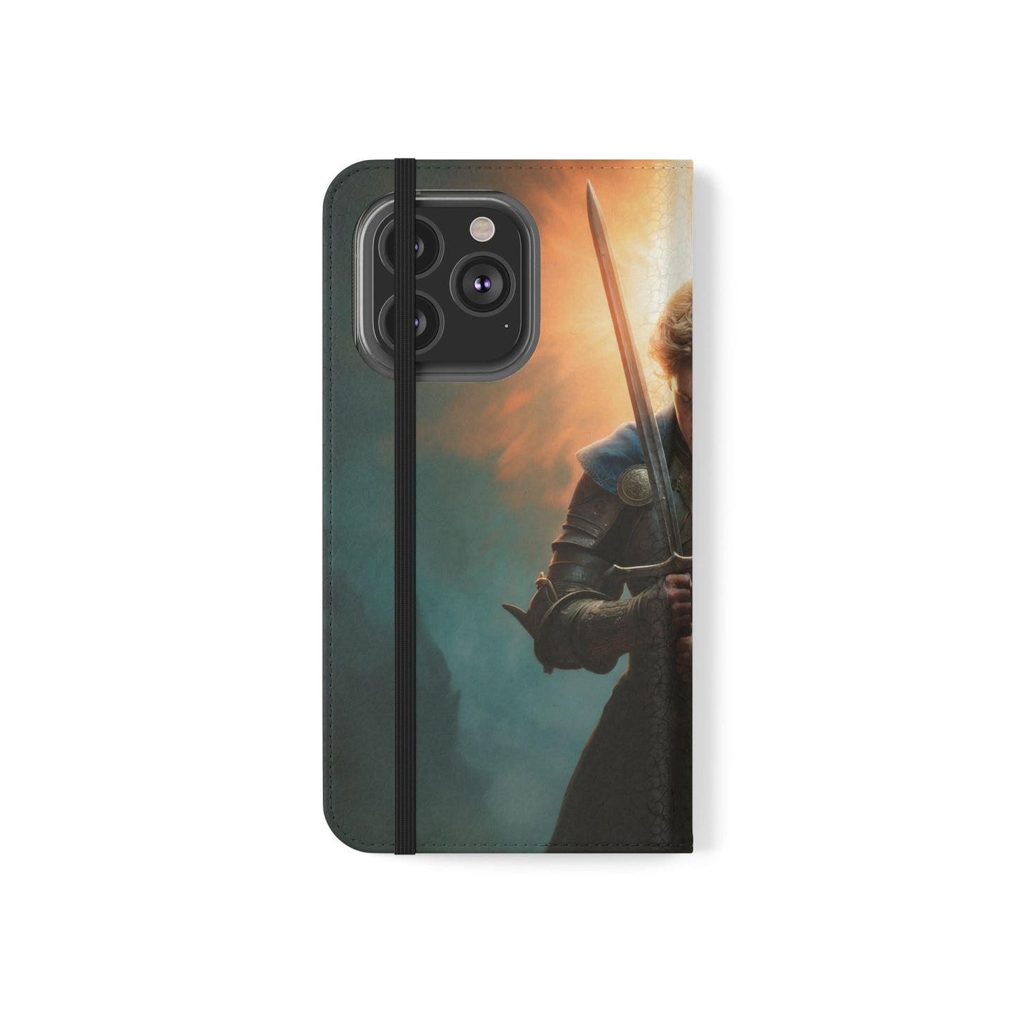 Dawn-Forged Knight Flip Cases – Radiant Armor Against Misty Skies