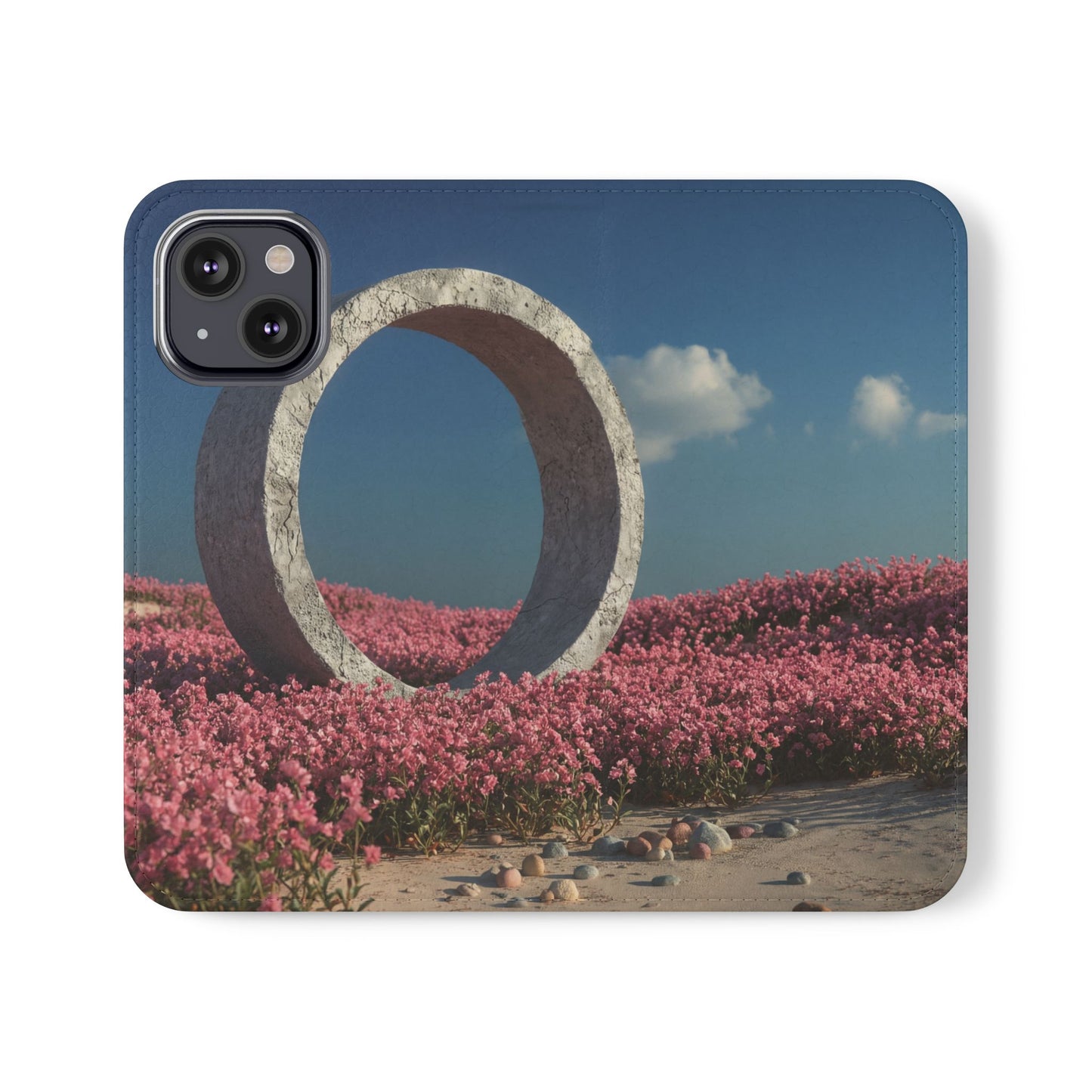 Stone Circle Flip Cases – Pink Flower Field Monument