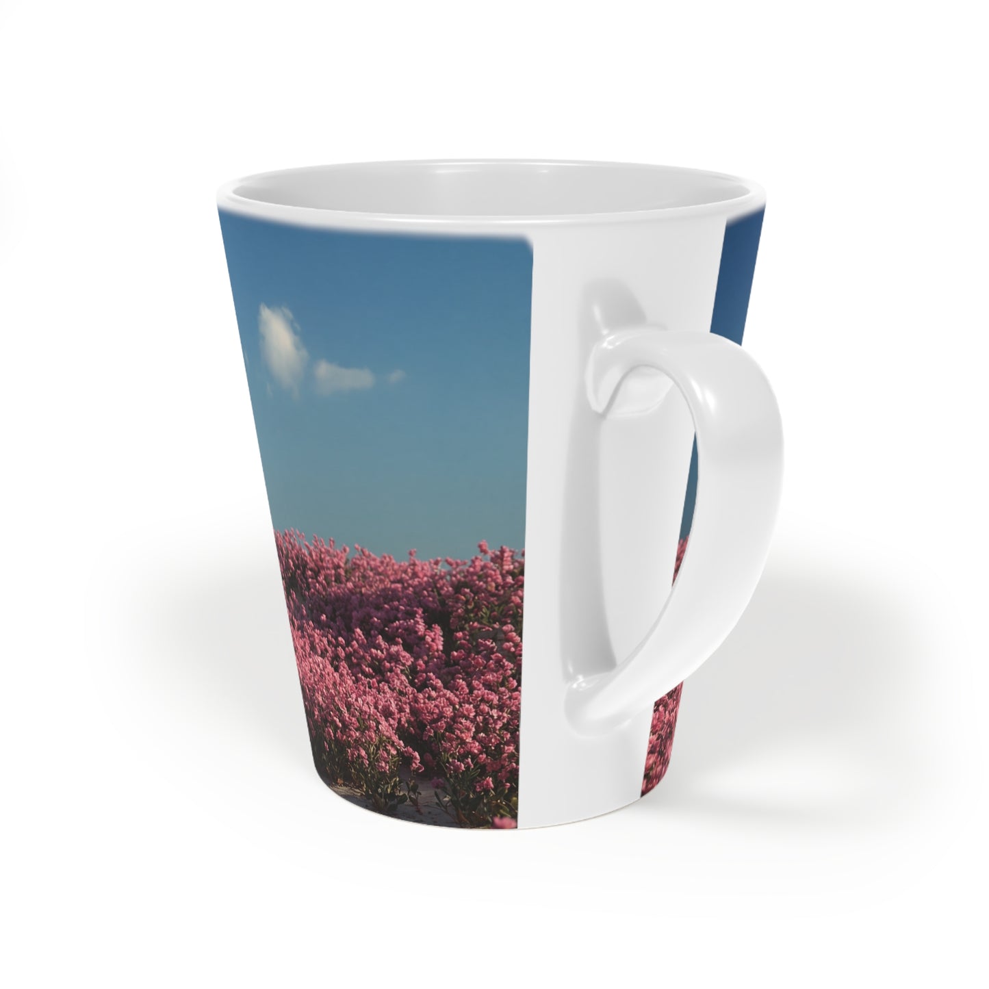 Stone Ring Flower Field Latte Mug, 12oz – Ethereal Portal Landscape