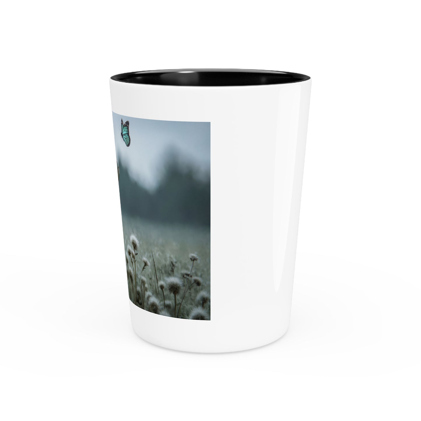 Tender Croc Meets Blue Butterfly Shot Glass – Gentle Wildlife Encounter