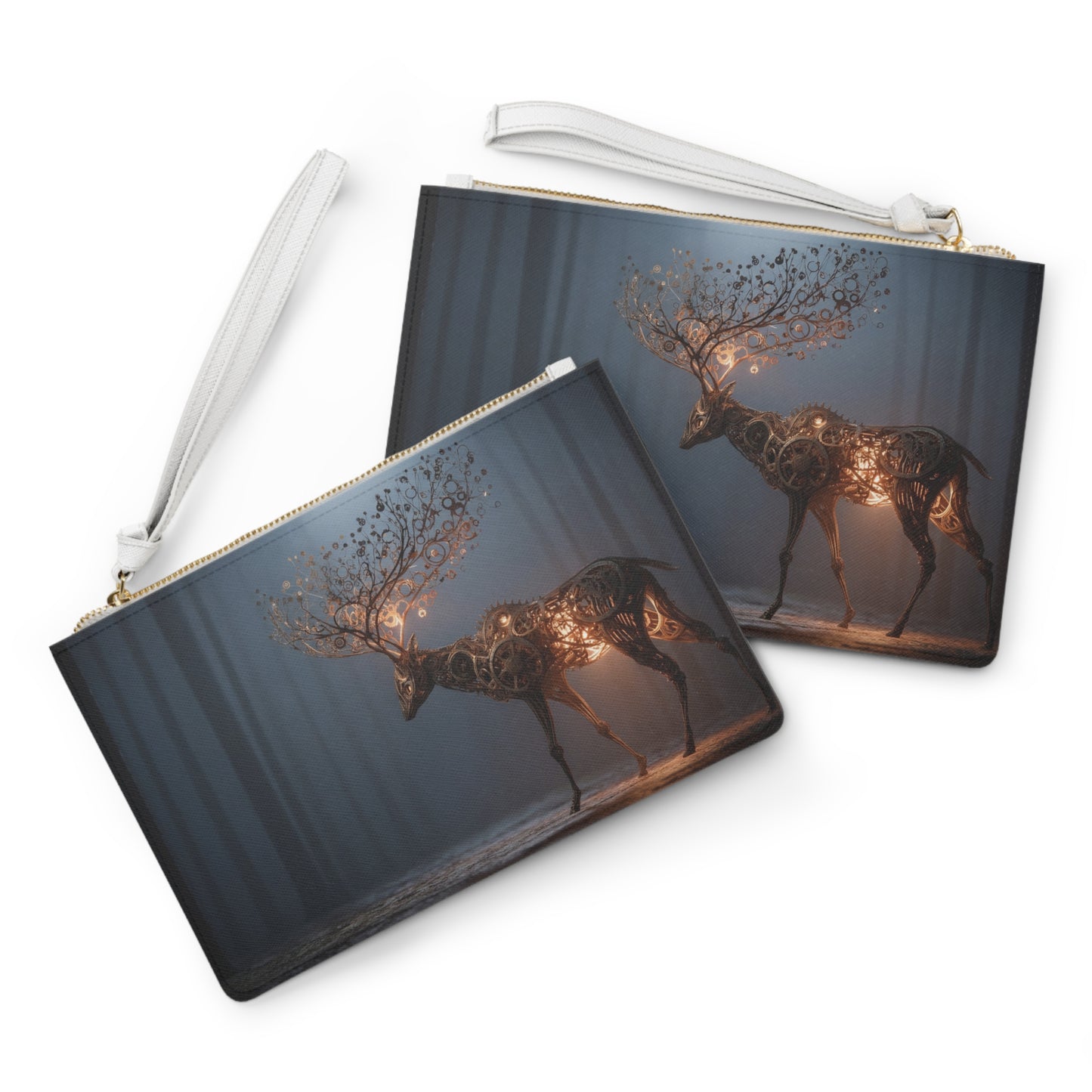 Mechanical Deer Clutch Bag – Luminescent Forest Steed with Gearscape Antlers