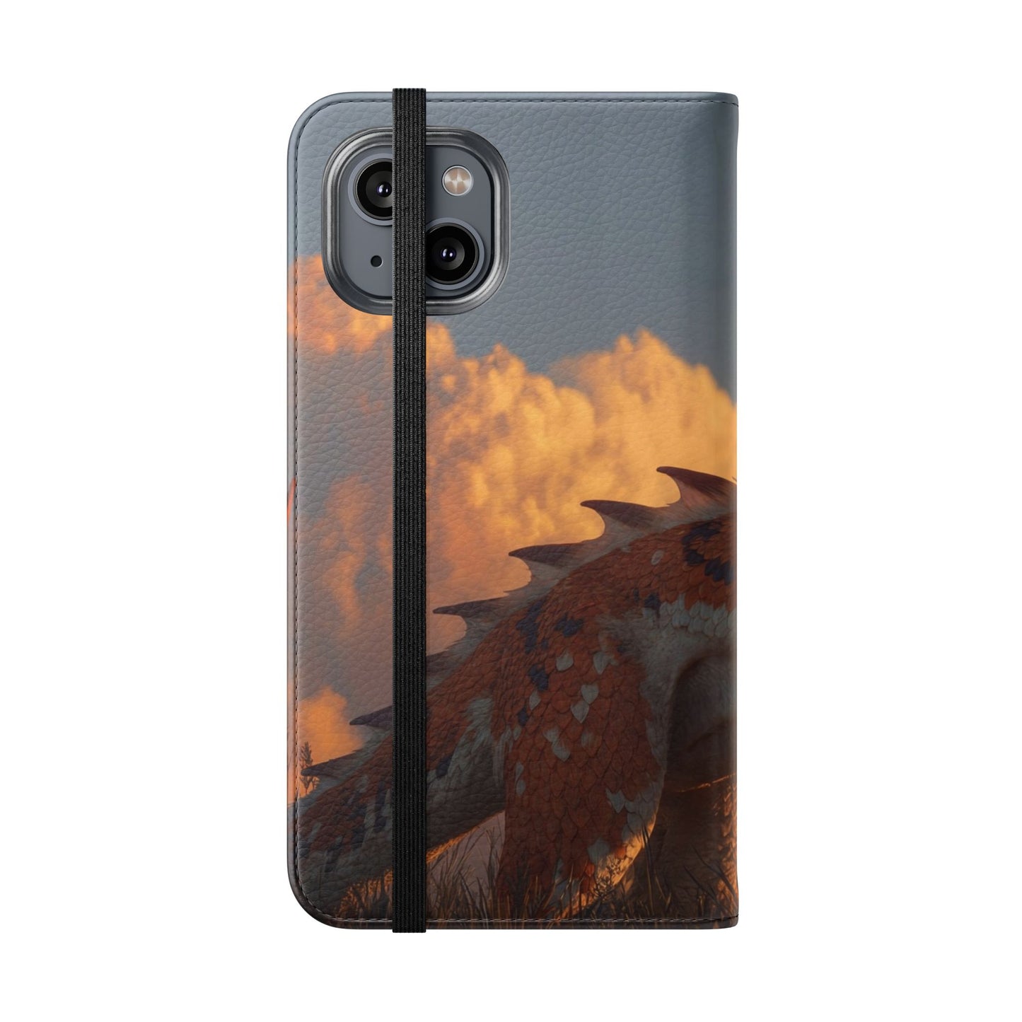 Gilded Dragon Flip Cases – Amber Sunset Guardian